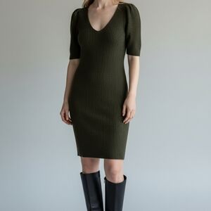 Olive Green Knit Dress